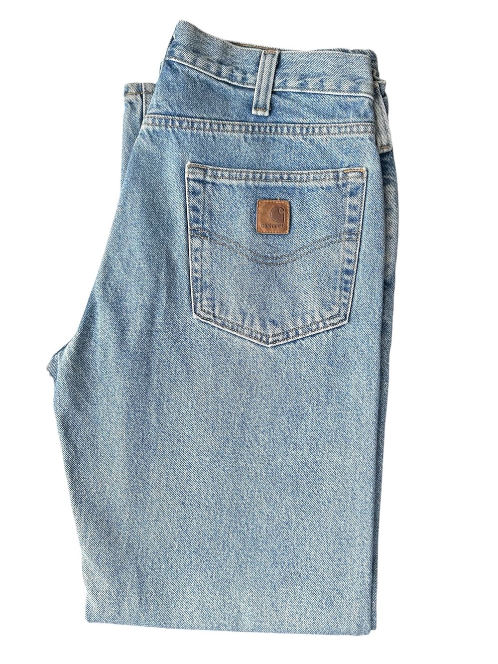simple carhart blue jeans 34x32